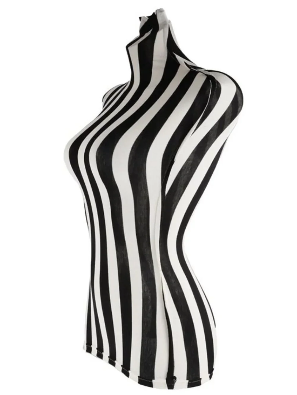 Black and White stripe Female Mannequin Cloth Cover - Picture 4 of 12